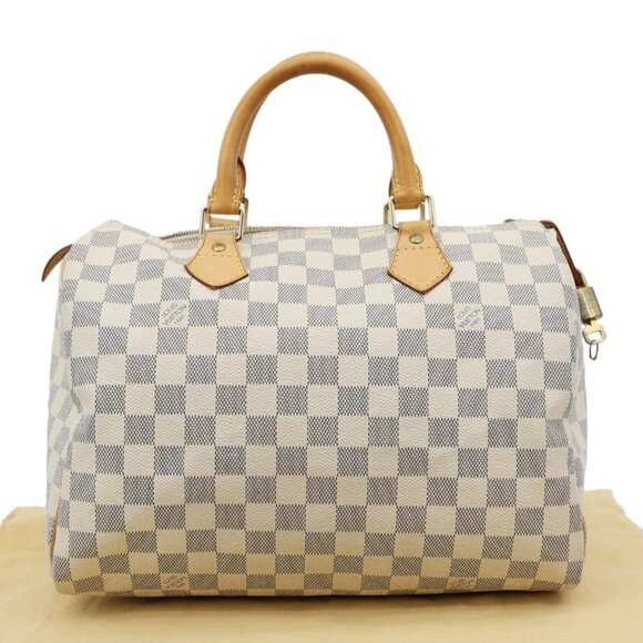Louis Vuitton Speedy 30 Damier Azur Satchel Bag White - Picture 3 of 14